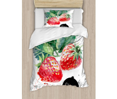 Appetizing Strawberries Duvet Cover Set