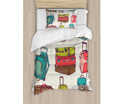 Colorful Suitcases Duvet Cover Set