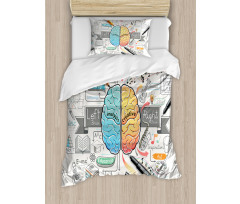 2 Sides of Brain Duvet Cover Set