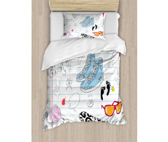 Drawings on a Notebook Duvet Cover Set