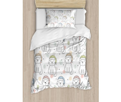 Sleeping Colorful Cat Duvet Cover Set