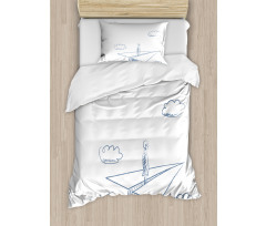 Paper Plane Sketch Duvet Cover Set