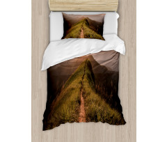 Road Cliff Sun Hike Duvet Cover Set