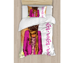 Fashion Scarf Jacket Duvet Cover Set