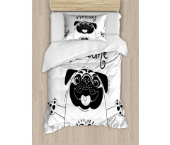 Black and White Dog Duvet Cover Set