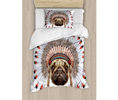 Native Style Bonnet Dog Duvet Cover Set