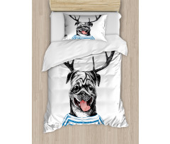 Dog with Antlers Surreal Duvet Cover Set
