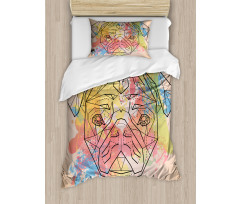 Vibrant Colored Line Art Duvet Cover Set