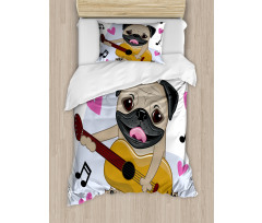 Dog Playing Guitar Singing Duvet Cover Set