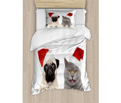 Christmas Themed Dog Photo Duvet Cover Set