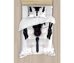 Looking Dog Glasses Duvet Cover Set