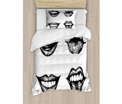 Monochrome Sketch Style Duvet Cover Set