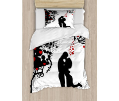 Lovers near Abstract Tree Duvet Cover Set