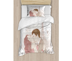 Romantic Man and Woman Duvet Cover Set