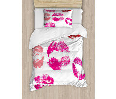 Grunge Looking Lipstick Duvet Cover Set