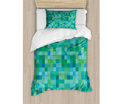 Cube Pattern Vibrant Color Duvet Cover Set