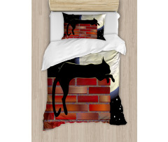 Sillhouette Cat Resting Duvet Cover Set