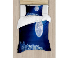 Full Moon Falling Stars Duvet Cover Set