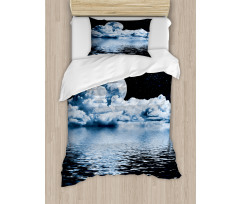 Moon Sets over Clouds Duvet Cover Set