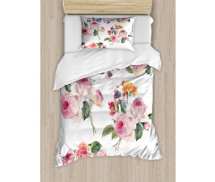 English Wild Roses Bouquet Duvet Cover Set