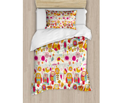 Sixties Style Abstract Bird Duvet Cover Set