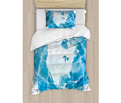 Watercolor North America Duvet Cover Set