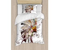 Head Wear Flowers Duvet Cover Set