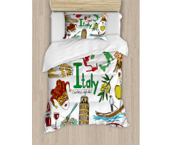 Fun Colorful Sketch Style Duvet Cover Set