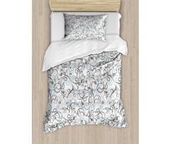 Damask Antique Curls Duvet Cover Set