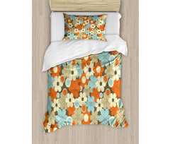 Retro Simple Flowers Duvet Cover Set