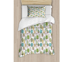 Doodle Dandelions Boho Duvet Cover Set