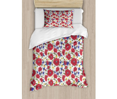 Blooming Red Poppies Duvet Cover Set