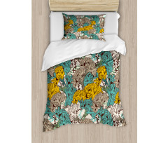 Drawing Style Vintage Duvet Cover Set