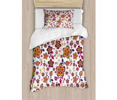 Blooming Flower Pattern Duvet Cover Set