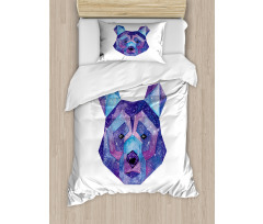 Cosmic Polygonal Portrait Duvet Cover Set