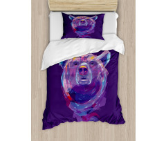 Mascot Face Brushstrokes Duvet Cover Set