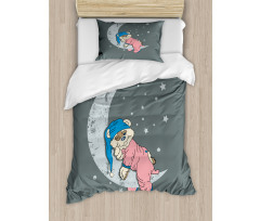 Baby Sleeping on the Moon Duvet Cover Set