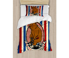 Circus Mascot on Bicycle Duvet Cover Set