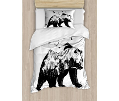 Wildlife Mammal Silhouette Duvet Cover Set