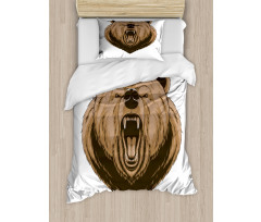 Angry Scary Face Mascot Duvet Cover Set