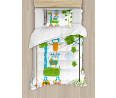 Funny Jungle Creatures Duvet Cover Set