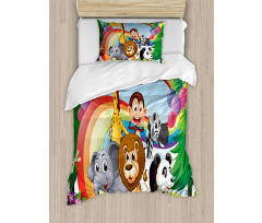 Animals at the Hilltop Duvet Cover Set