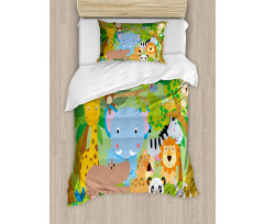 Funny Wildlife Mammals Duvet Cover Set