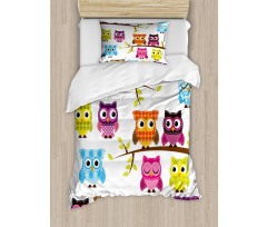 Patchwork Style Owls Duvet Cover Set