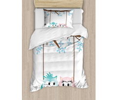 Owls in Love on Swing Duvet Cover Set