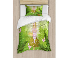 Fairy Girl Floral Hair Duvet Cover Set