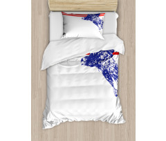 American Flag Colors Bird Duvet Cover Set