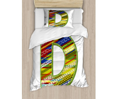 Letter Ornament Retro Duvet Cover Set