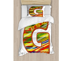 G Red Calligraphy Name Duvet Cover Set