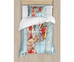 Ocean Elements Letter Duvet Cover Set